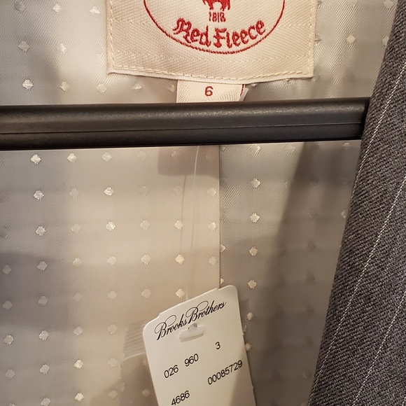 NWT sz6 Brooks Brothers Red grey stripe jacket - Picture 3 of 6